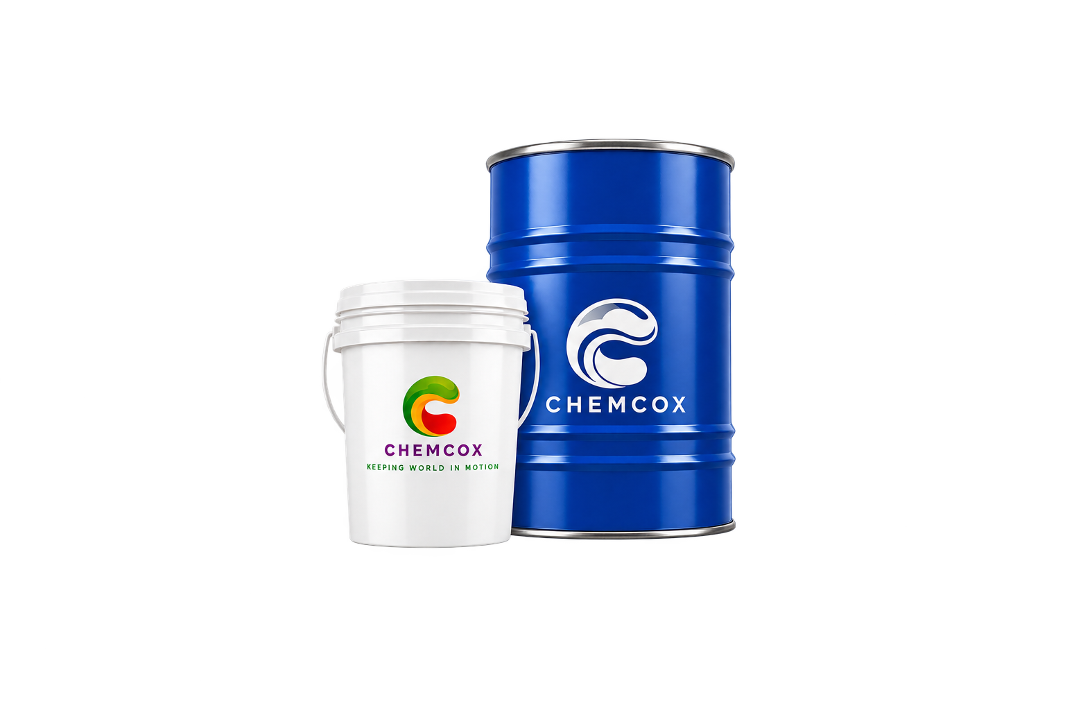 Chemcox product drum and bucket packaging